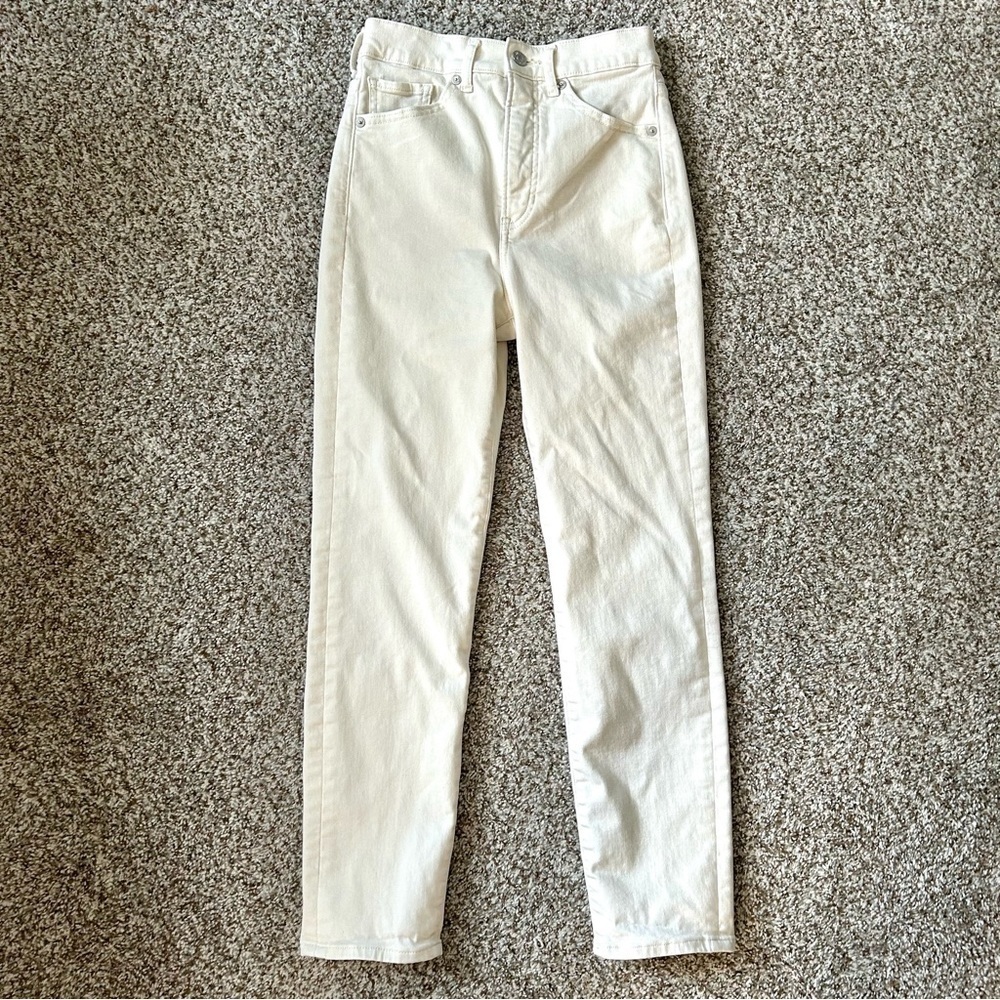🦋 Express White Super High Rise Slim Jeans 0 0R